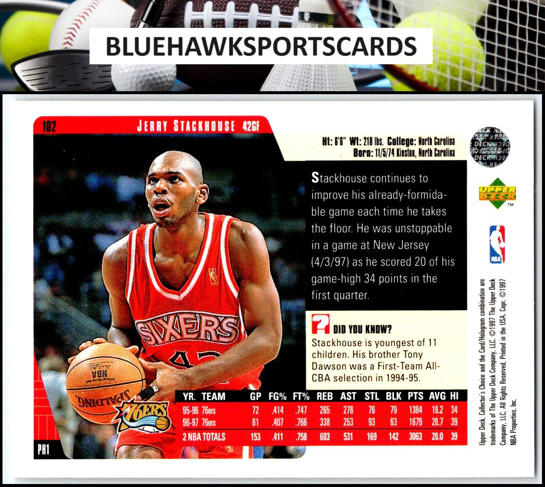1997-98 Collector's Choice #102 Jerry Stackhouse