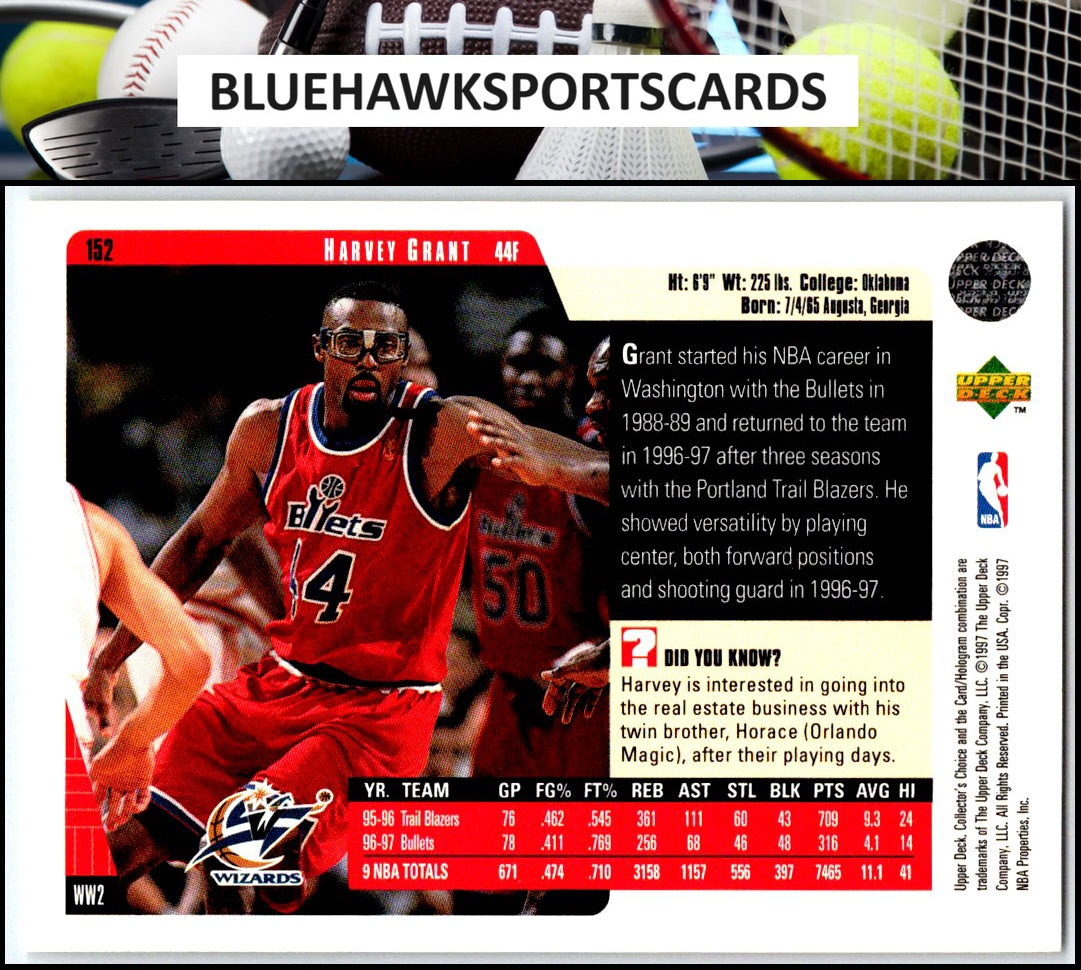 1997-98 Collector's Choice #152 Harvey Grant