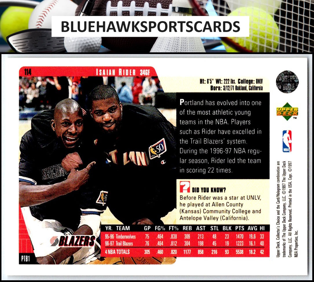1997-98 Collector's Choice #114 Isaiah Rider