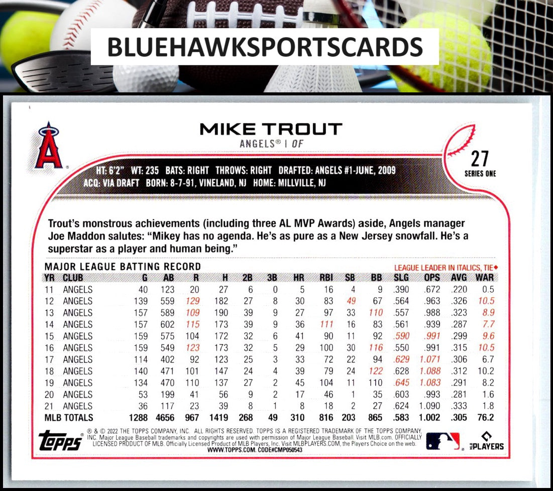 2022 Topps #27 Mike Trout