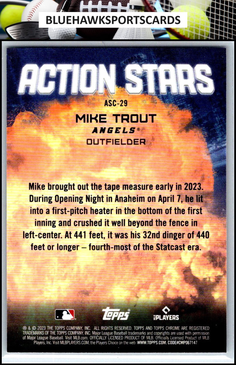 2023 Topps Update #AS-29 Mike Trout Action Stars