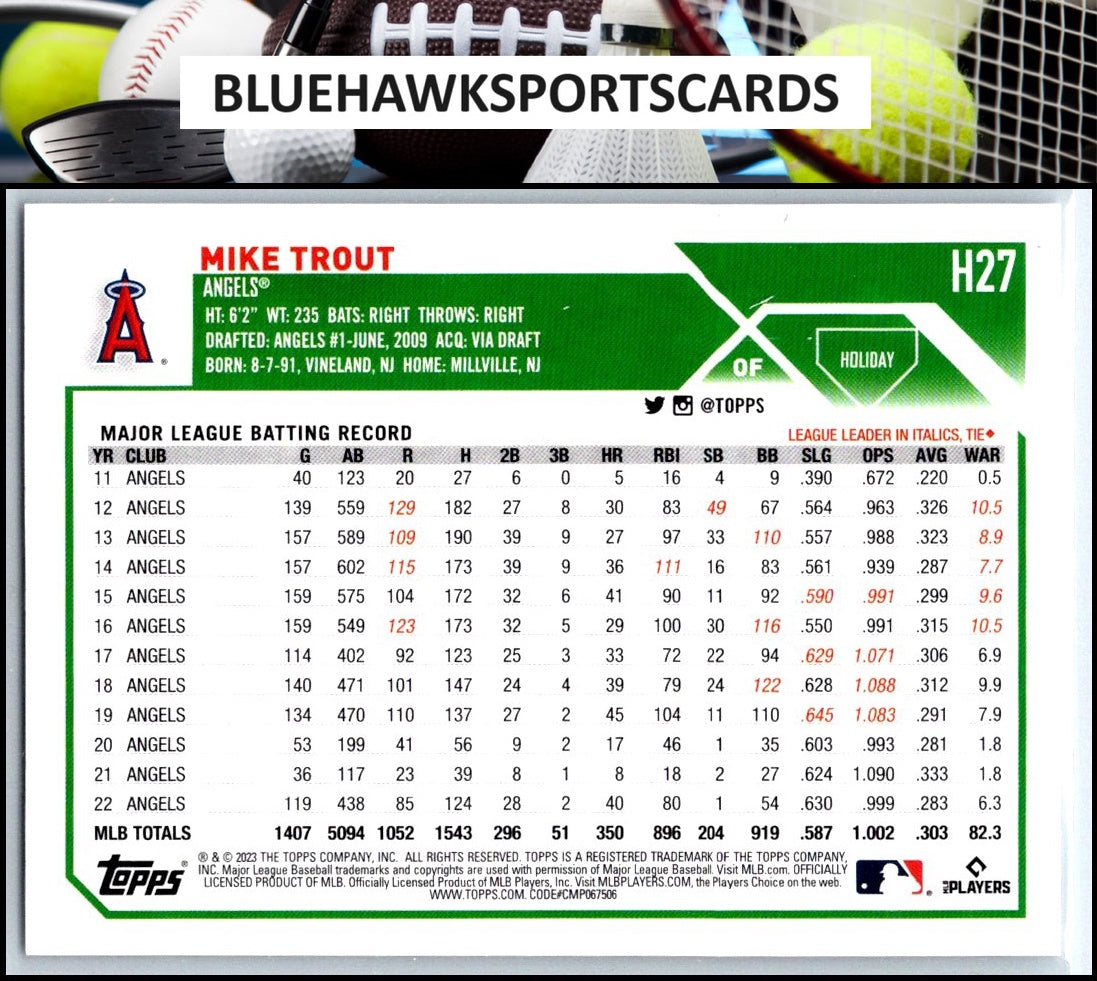2023 Topps Holiday #H27 Mike Trout