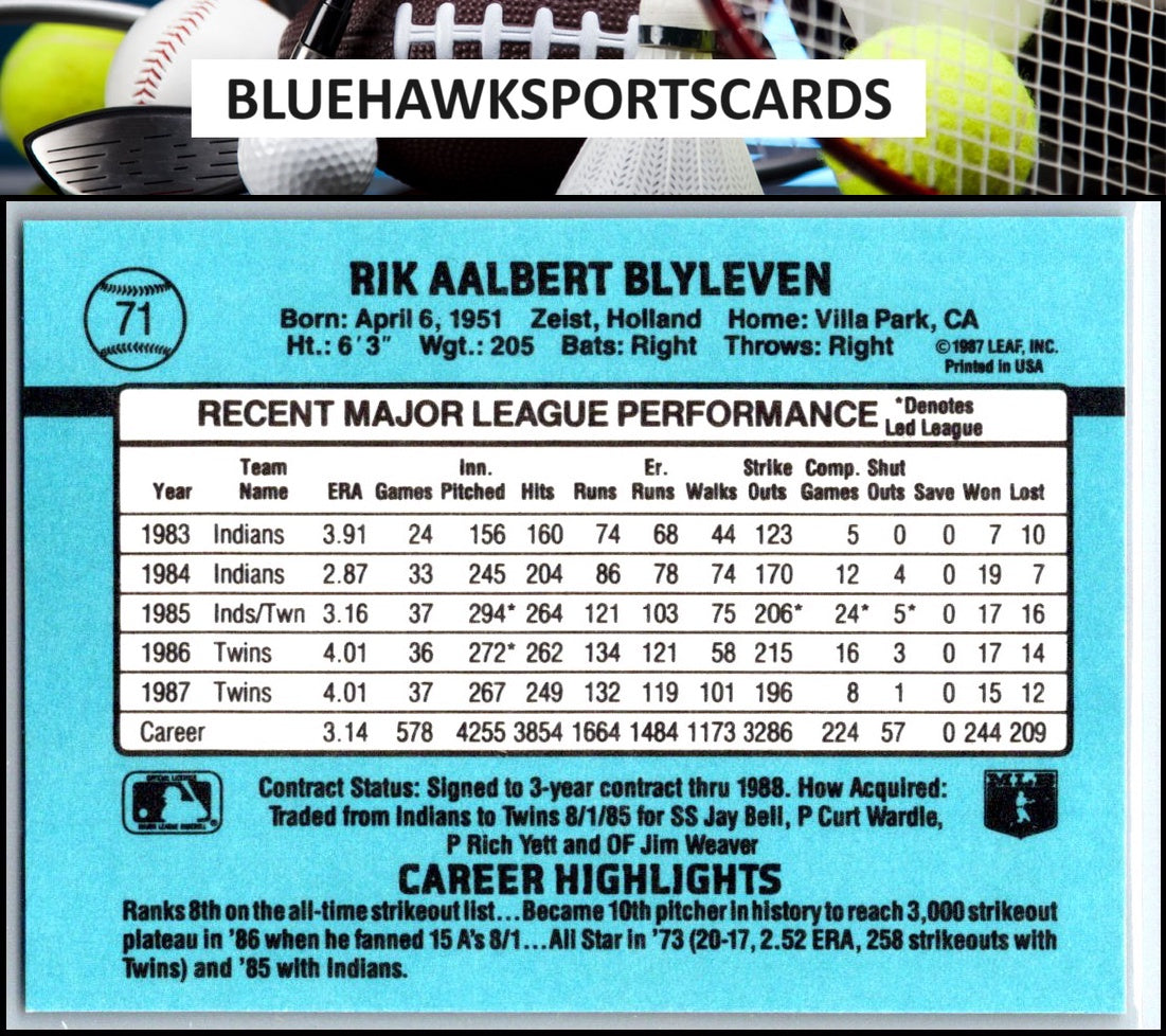 1988 Donruss #71b Bert Blyleven
