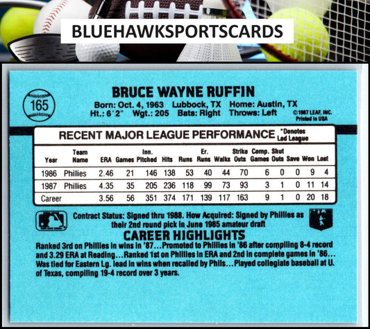 1988 Donruss #165b Bruce Ruffin
