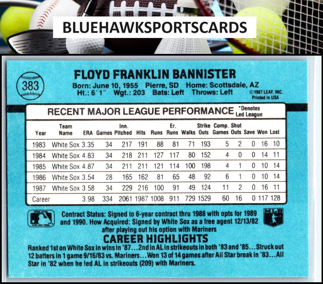 1988 Donruss #383b Floyd Bannister
