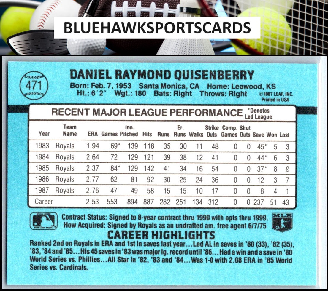 1988 Donruss #471c Dan Quisenberry