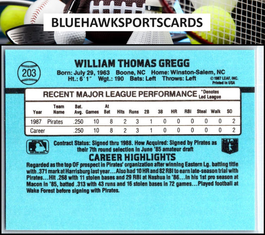 1988 Donruss #203b Tommy Gregg