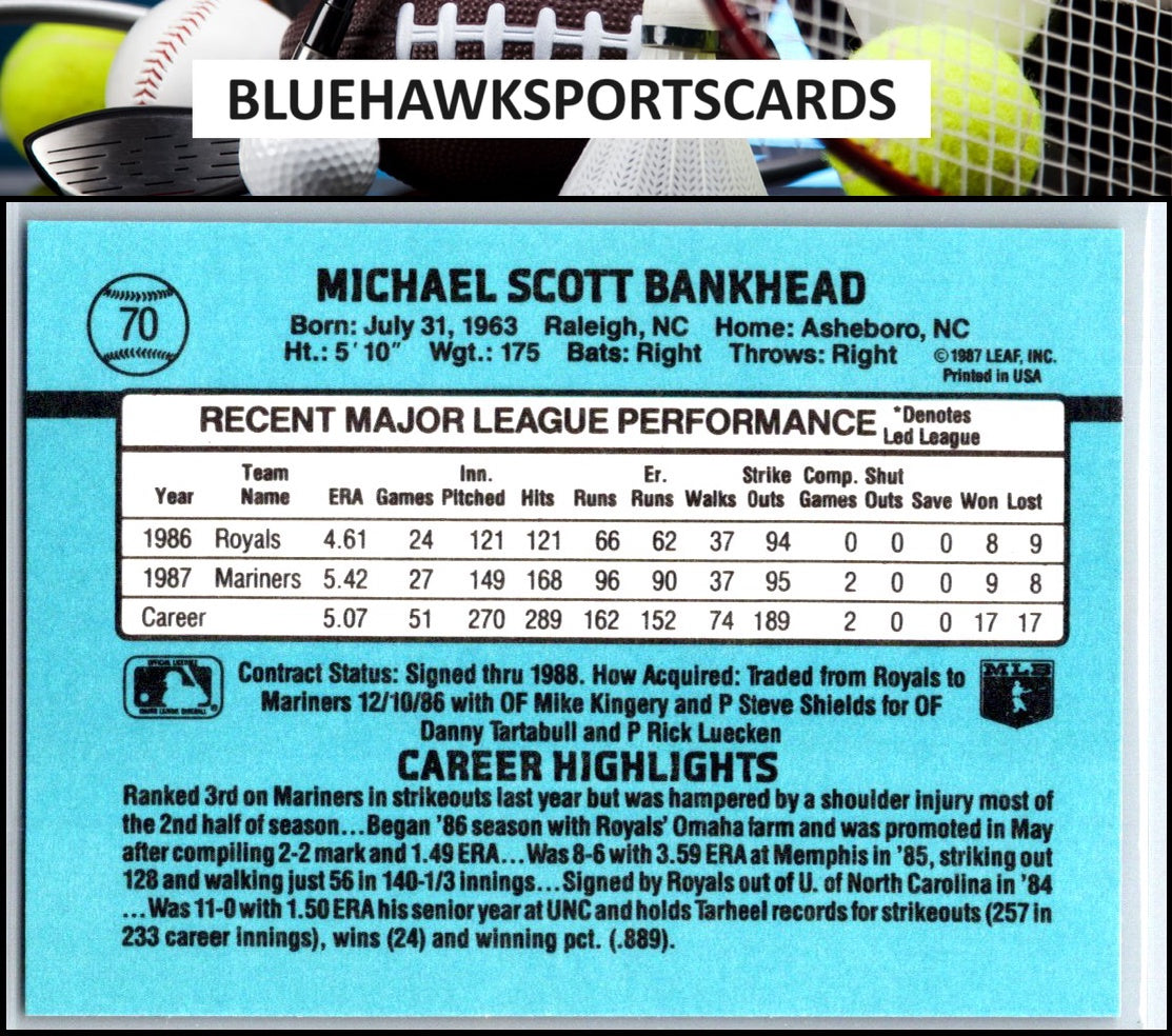 1988 Donruss #70c Scott Bankhead