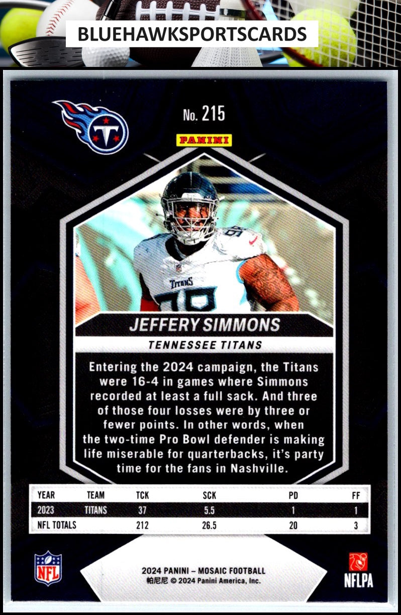 2024 Panini Mosaic #215 Jeffery Simmons