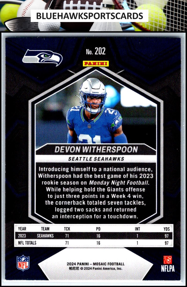 2024 Panini Mosaic #202 Devon Witherspoon