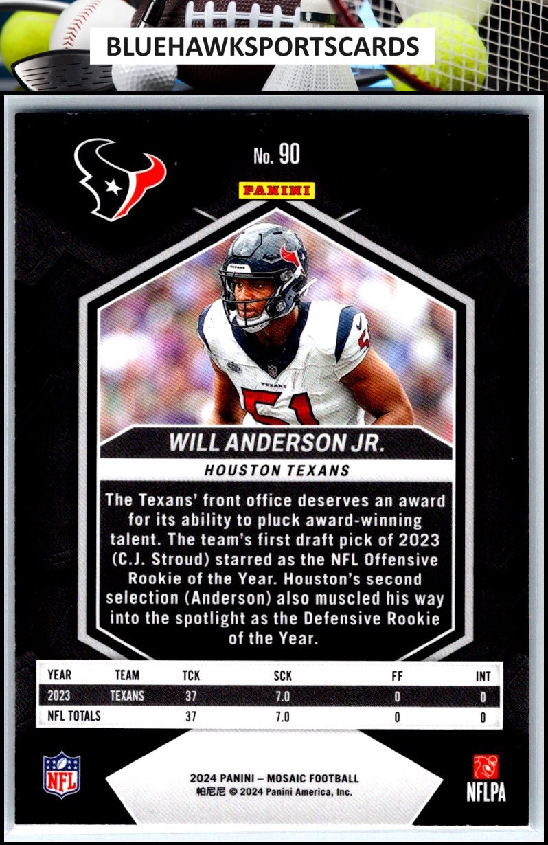 2024 Panini Mosaic #90 Will Anderson Jr.