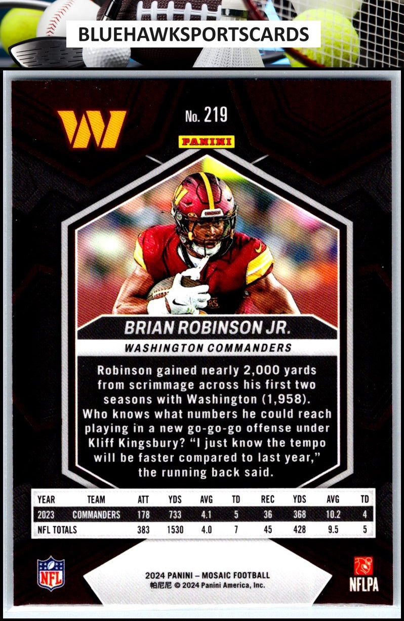 2024 Panini Mosaic #219 Brian Robinson Jr.