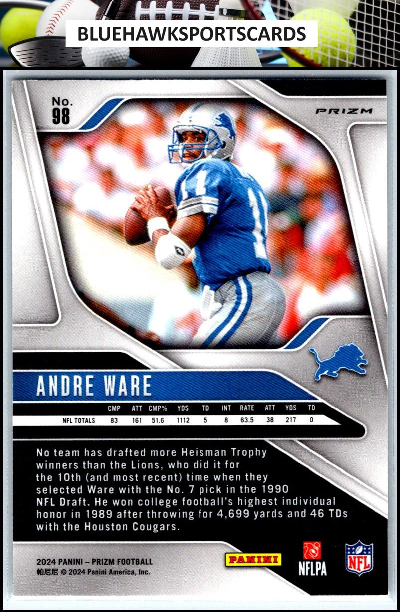 2024 Panini Prizm #98 Andre Ware Silver