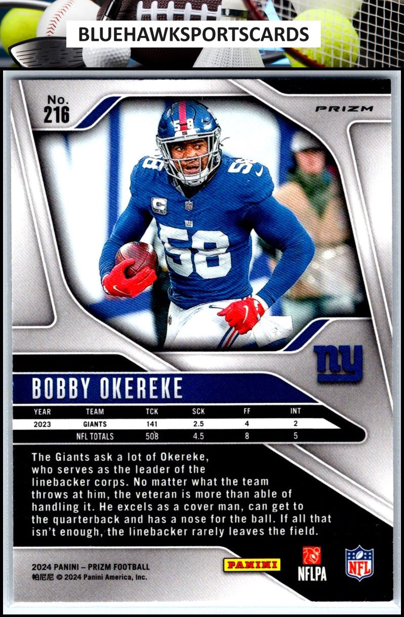 2024 Panini Prizm #216 Bobby Okereke Silver