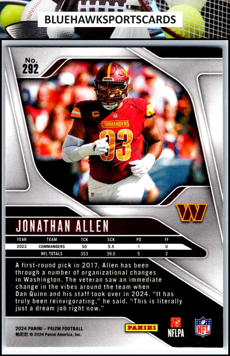 2024 Panini Prizm #292 Jonathan Allen