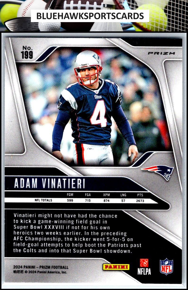 2024 Panini Prizm #199 Adam Vinatieri Silver