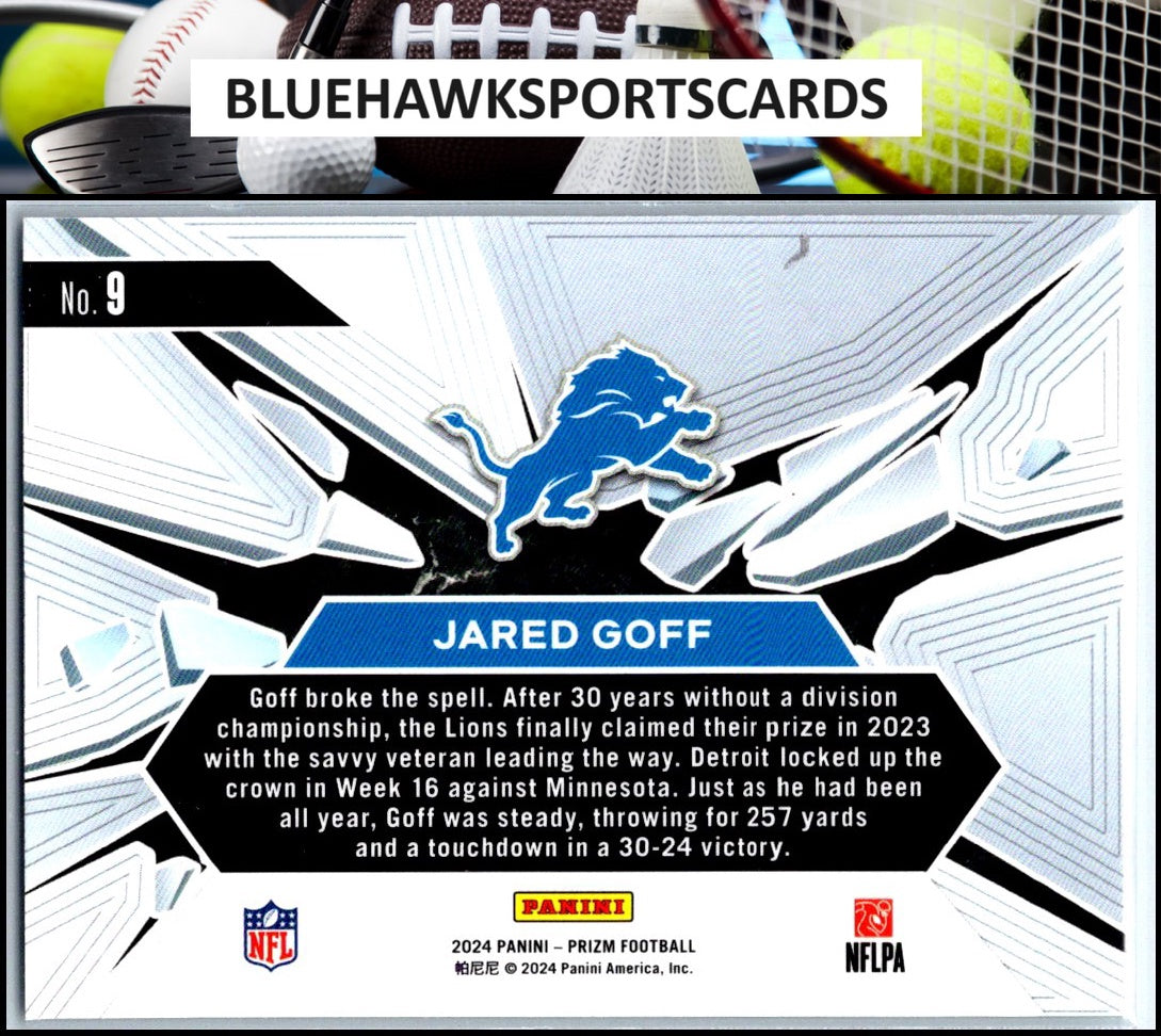 2024 Panini Prizm #9 Jared Goff Prizm Break