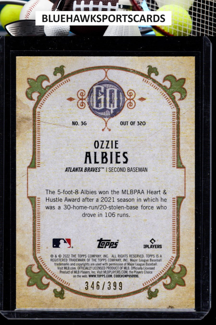 2022 Topps Gypsy Queen #36 Ozzie Albies Burnt Umber #/399