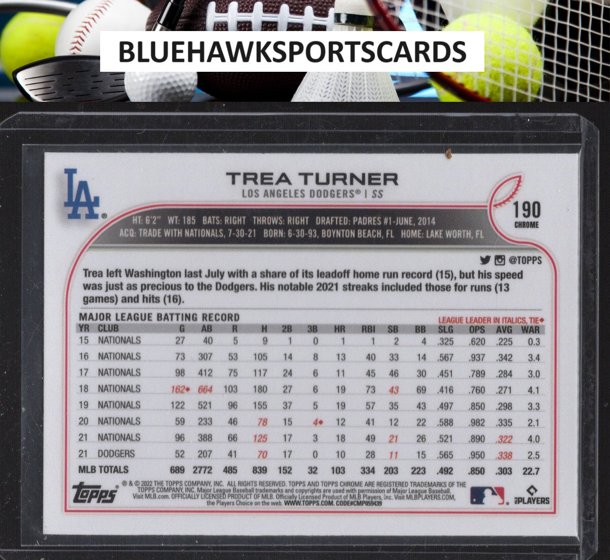 2022 Topps Chrome Sonic #190 Trea Turner Black & White RayWave