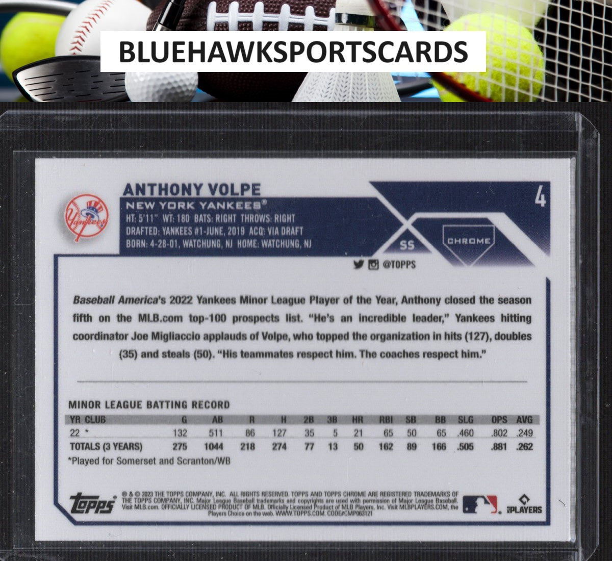 2023 Topps Chrome #4 Anthony Volpe