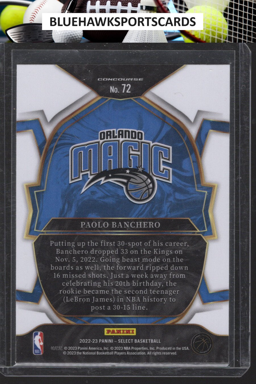 2022-23 Panini Select #72 Paolo Banchero Blue (Retail Base)