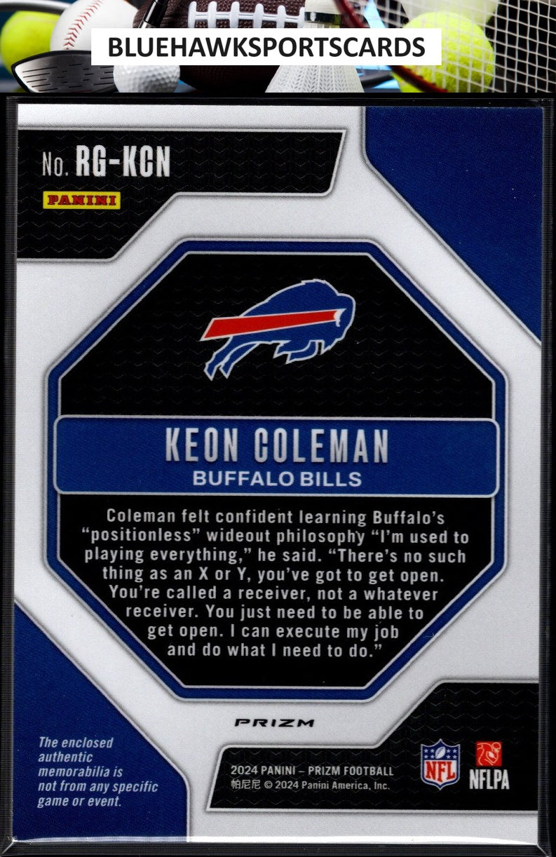 2024 Panini Prizm #RG-KCN Keon Coleman Rookie Gear