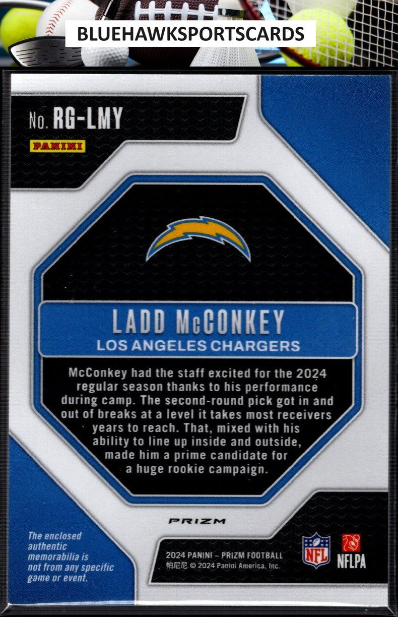 2024 Panini Prizm #RG-LMY Ladd McConkey Rookie Gear
