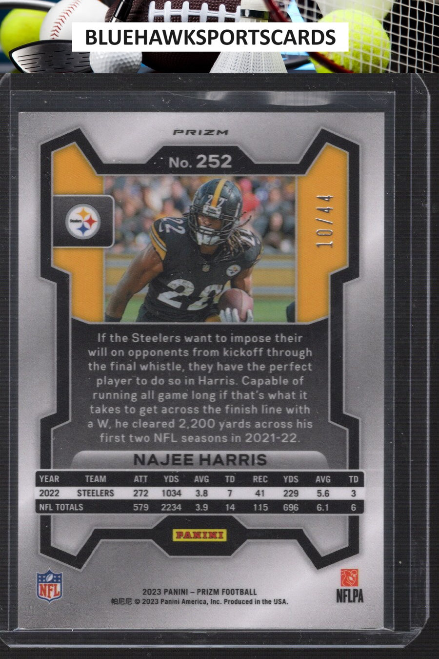 2023 Panini Prizm #252 Najee Harris Red and Yellow #/44
