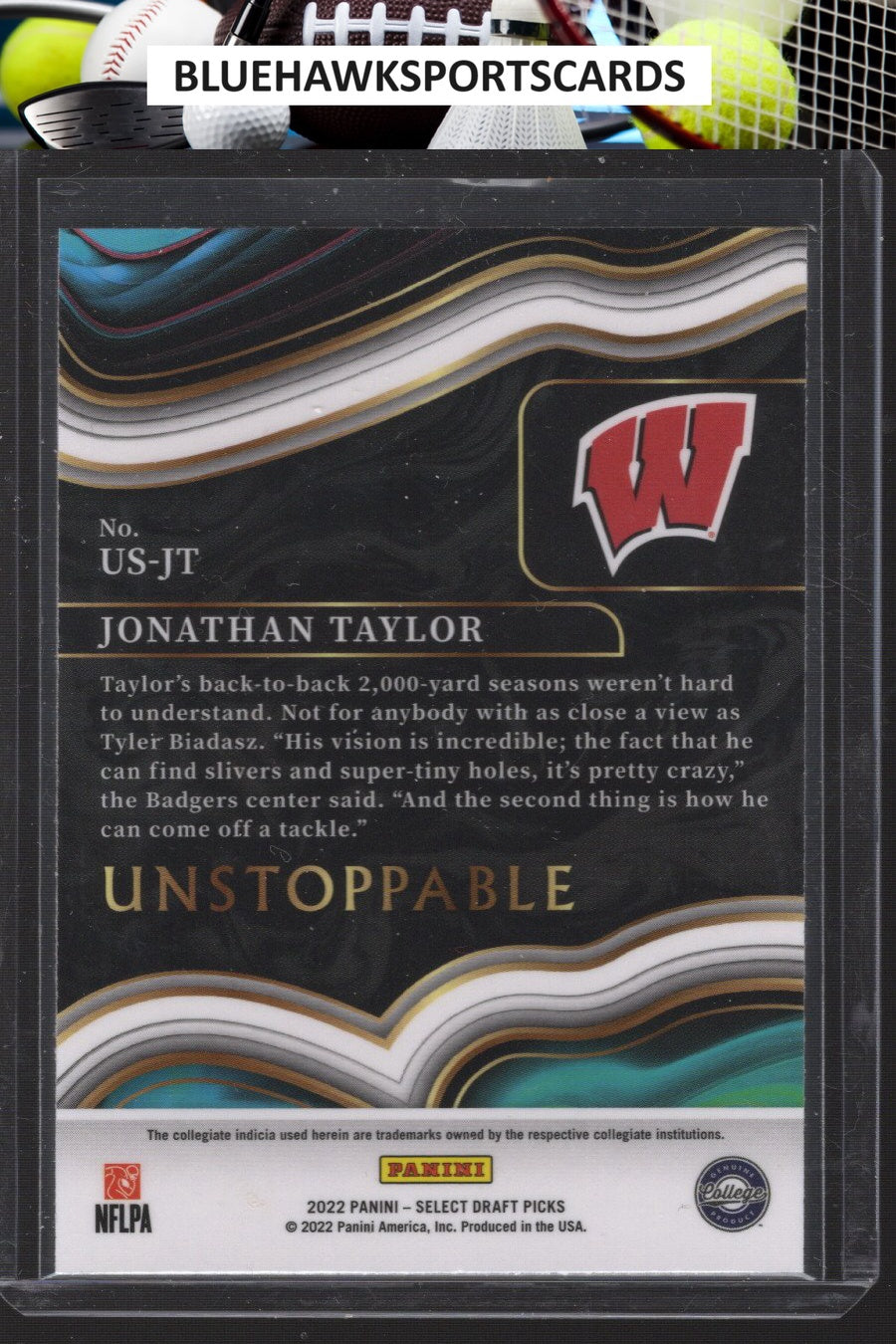 2022 Panini Select Draft Picks #US-JT Jonathan Taylor Unstoppable Silver Prizm