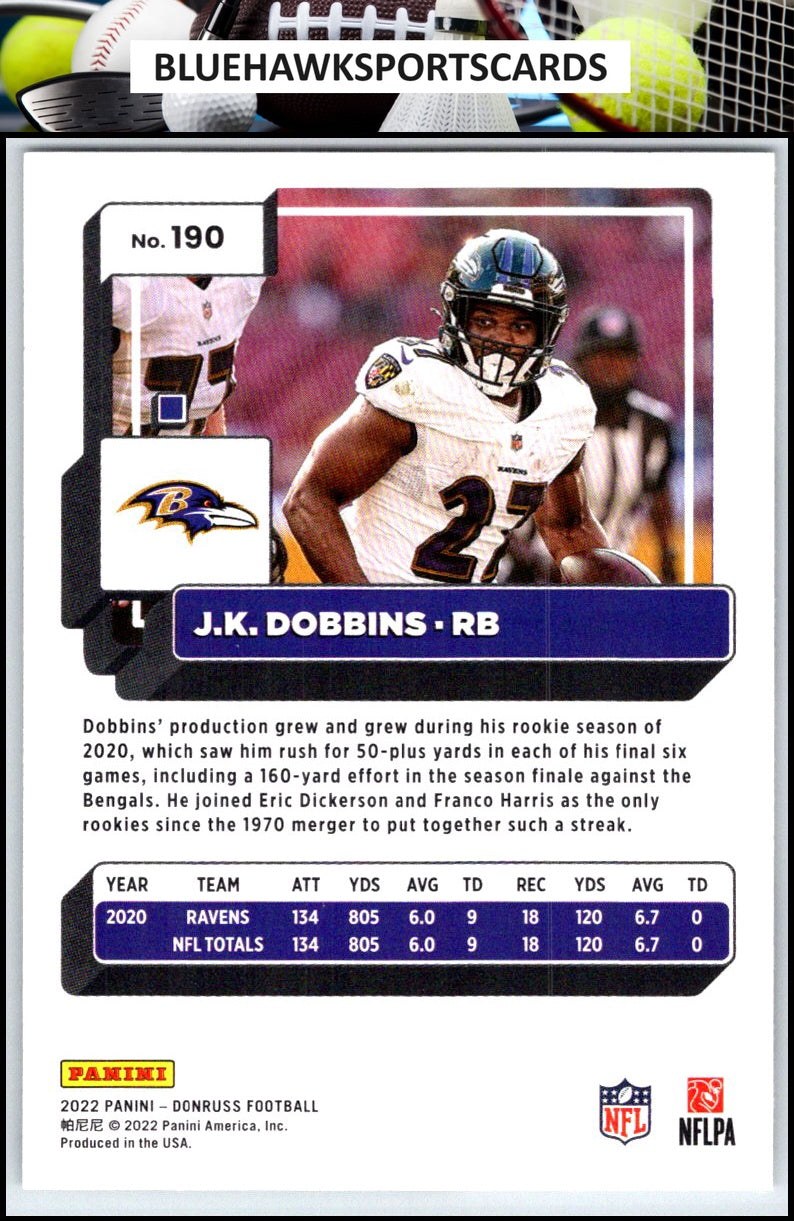 2022 Donruss #190 J.K. Dobbins