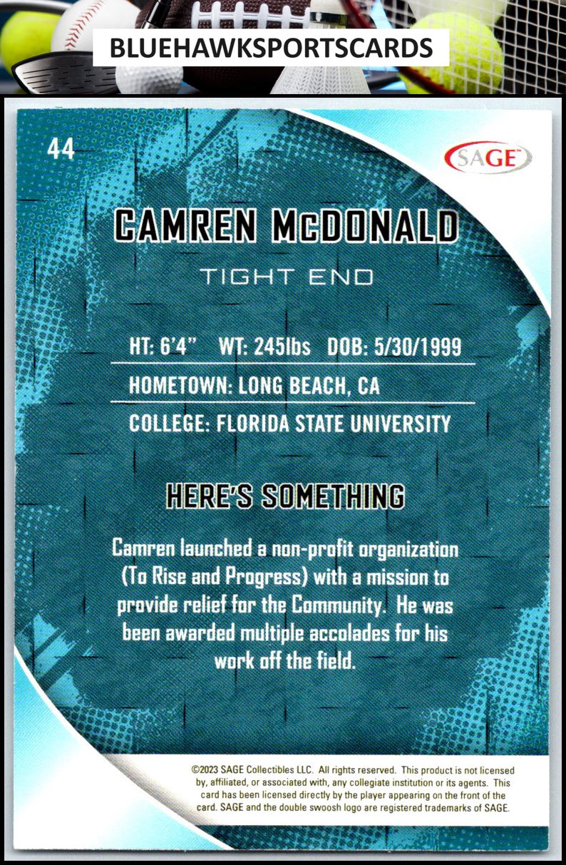 2023 SAGE HIT #44 Camren McDonald