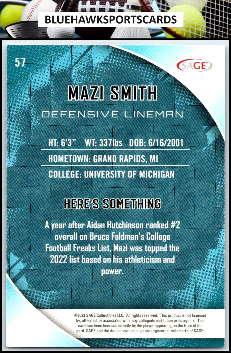 2023 SAGE HIT #57 Mazi Smith