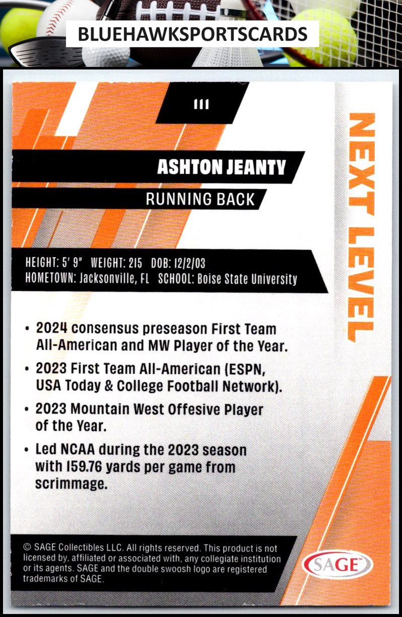 2025 SAGE HIT #111 Ashton Jeanty Purple