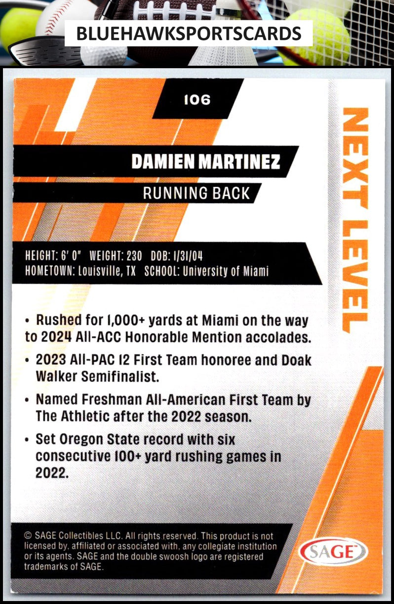 2025 SAGE HIT #106 Damien Martinez Blue