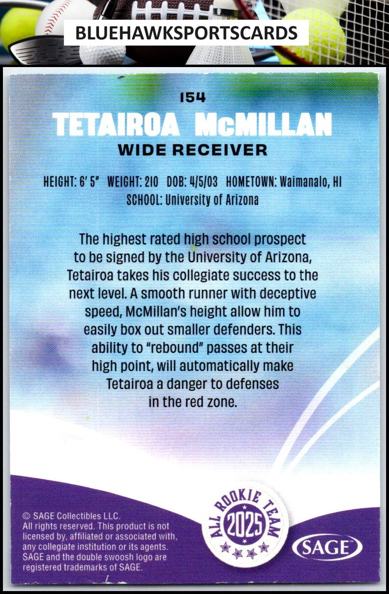 2025 SAGE HIT #154 Tetairoa McMillan Purple
