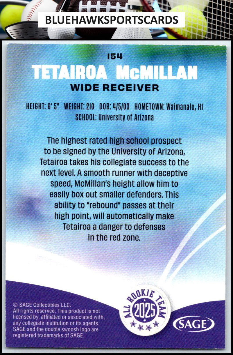 2025 SAGE HIT #154 Tetairoa McMillan
