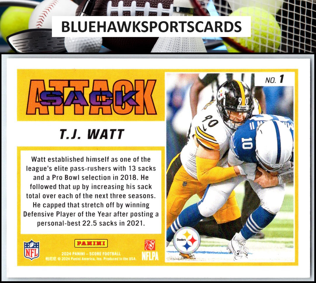 2024 Score #1 T.J. Watt Sack Attack Purple