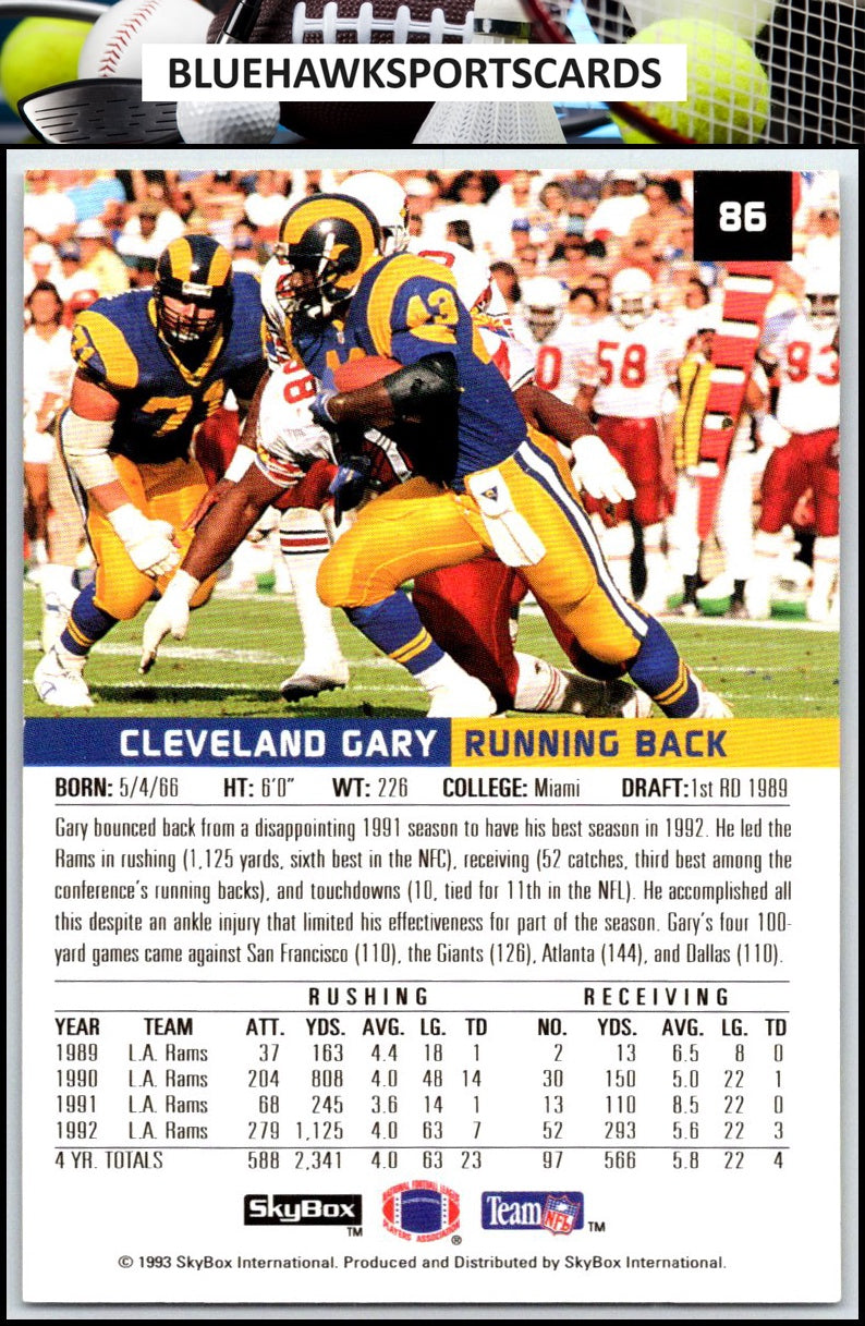 1993 SkyBox Premium #86 Cleveland Gary