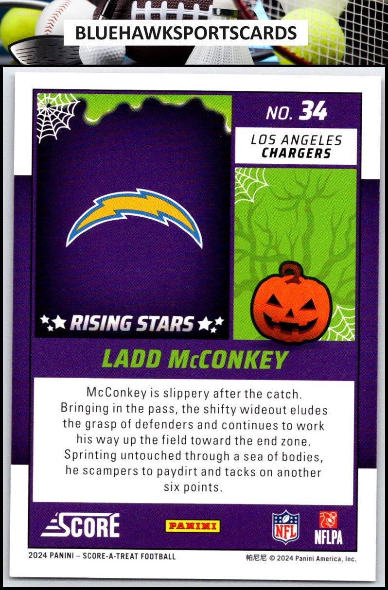 2024 Score-A-Treat #34 Ladd McConkey A-Treat - Rising Stars Orange Pumpkin