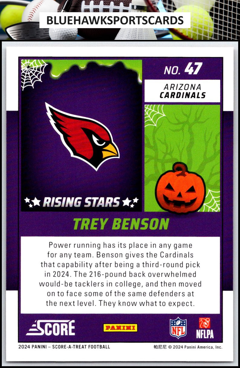 2024 Score-A-Treat #47 Trey Benson A-Treat - Rising Stars Orange Pumpkin