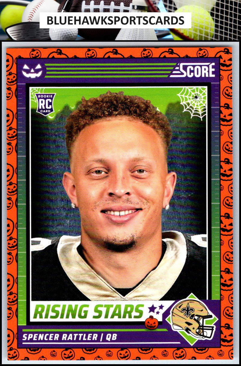 2024 Score-A-Treat #45 Spencer Rattler A-Treat - Rising Stars Orange Pumpkin