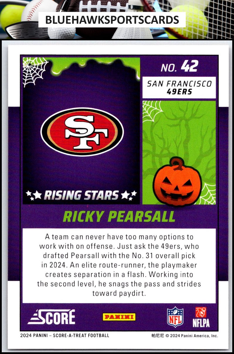2024 Score-A-Treat #42 Ricky Pearsall A-Treat - Rising Stars Orange Pumpkin