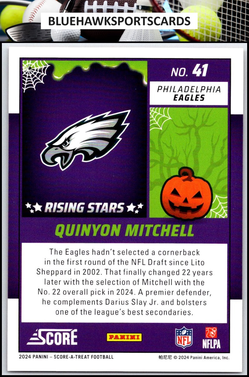 2024 Score-A-Treat #41 Quinyon Mitchell A-Treat - Rising Stars Orange Pumpkin