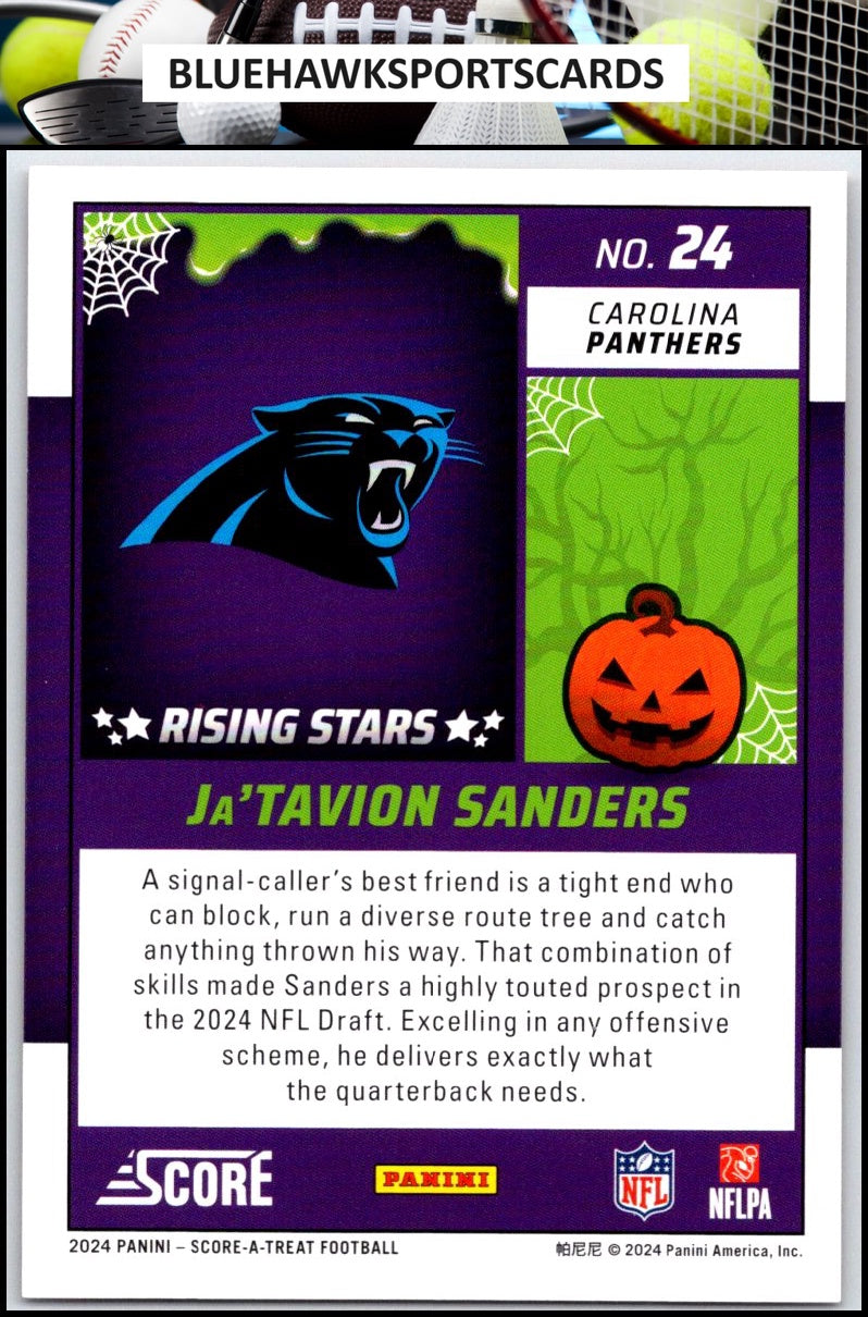 2024 Score-A-Treat #24 Ja'tavion Sanders A-Treat - Rising Stars Orange Pumpkin