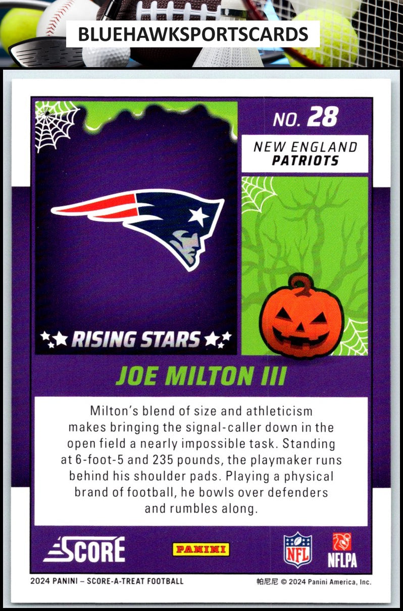 2024 Score-A-Treat #28 Joe Milton III A-Treat - Rising Stars Green Bats