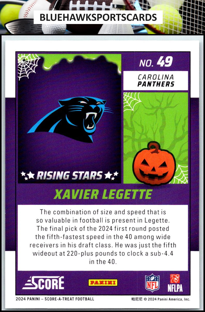 2024 Score-A-Treat #49 Xavier Legette A-Treat - Rising Stars Green Bats