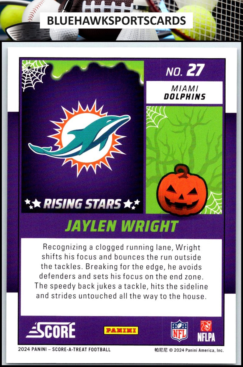 2024 Score-A-Treat #27 Jaylen Wright A-Treat - Rising Stars Green Bats