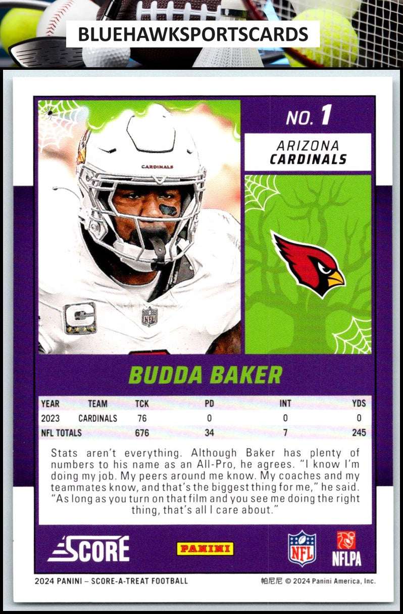 2024 Score-A-Treat #1 Budda Baker A-Treat - Green Bats