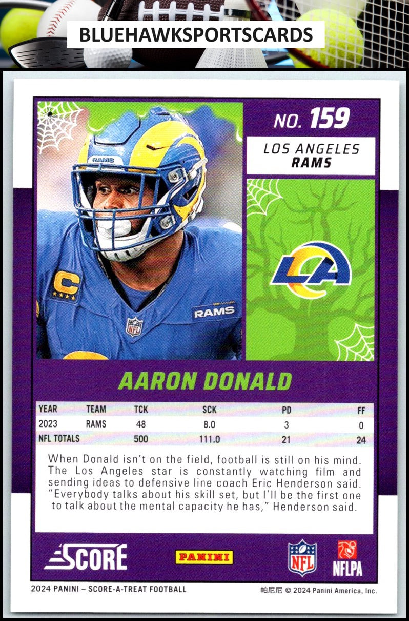 2024 Score-A-Treat #159 Aaron Donald A-Treat - Green Bats