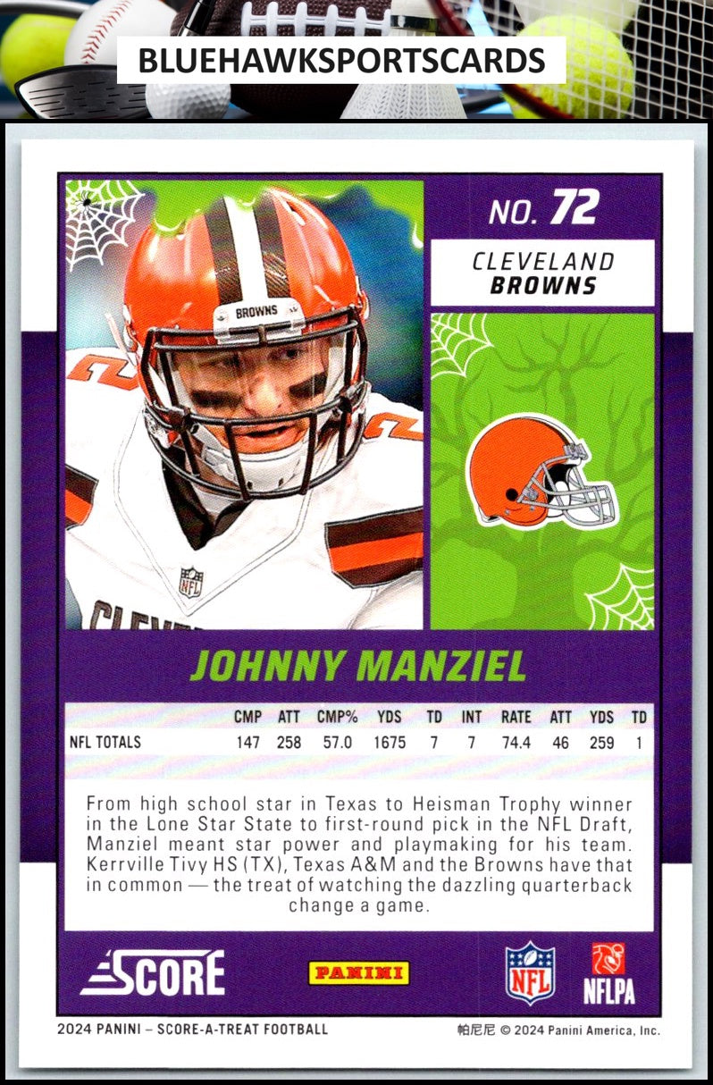 2024 Score-A-Treat #72 Johnny Manziel A-Treat - Green Bats